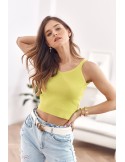 Kurze Strickbluse mit Trägern, Limette MP32858 – Online-Shop – Boutique